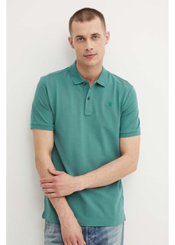 G-Star Raw polo męski kolor zielony gładki ze sklepu ANSWEAR.com w kategorii T-shirty męskie - zdjęcie 172438514