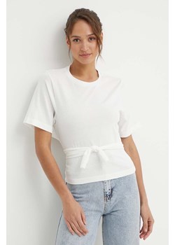 Sisley t-shirt bawełniany kolor beżowy ze sklepu ANSWEAR.com w kategorii Bluzki damskie - zdjęcie 172438580