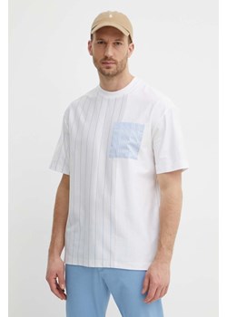 BOSS t-shirt bawełniany męski kolor biały wzorzysty 50513418 ze sklepu ANSWEAR.com w kategorii T-shirty męskie - zdjęcie 172439021