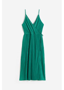 H & M - Plisowana sukienka kopertowa - Zielony ze sklepu H&M w kategorii Sukienki - zdjęcie 172440011