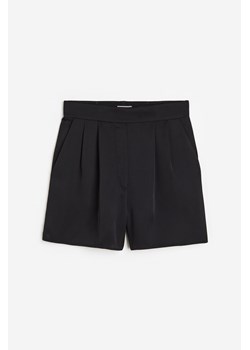 H & M - Satynowe szorty bez zapięcia - Czarny ze sklepu H&M w kategorii Szorty - zdjęcie 172440013
