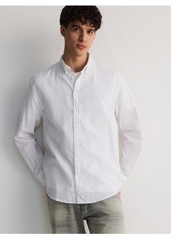 Reserved - Koszula regular z lnem - biały ze sklepu Reserved w kategorii Koszule męskie - zdjęcie 172440194