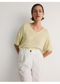 Reserved - Bluzka z wiskozą - jasnożółty ze sklepu Reserved w kategorii Bluzki damskie - zdjęcie 172440273