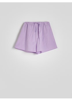 Reserved - Bawełniane szorty w prążek - fioletowy ze sklepu Reserved w kategorii Szorty - zdjęcie 172440403