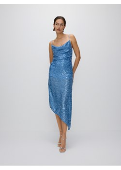 Reserved - Asymetryczna sukienka maxi z cekinami - jasnoniebieski ze sklepu Reserved w kategorii Sukienki - zdjęcie 172440433