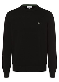 Lacoste Męski sweter Mężczyźni Bawełna czarny jednolity ze sklepu vangraaf w kategorii Swetry męskie - zdjęcie 172440570