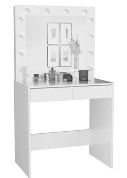 Biała toaletka z lustrem podświetlanym - Lotaro 3X ze sklepu Edinos.pl w kategorii Toaletki - zdjęcie 172441282