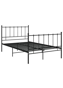 Czarne metalowe łóżko z zagłówkiem 120x200 cm - Cesaro ze sklepu Edinos.pl w kategorii Łóżka i materace - zdjęcie 172441340
