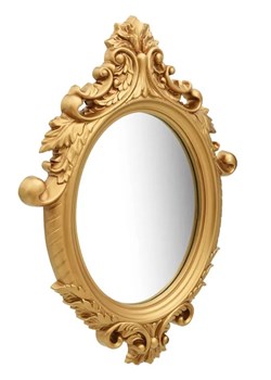 Owalne złote lustro w stylu glamour - Gloros 4X ze sklepu Edinos.pl w kategorii Lustra - zdjęcie 172441431