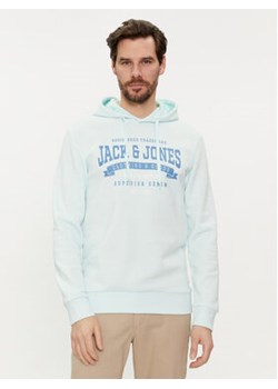 Jack&Jones Bluza Logo 12233597 Błękitny Standard Fit ze sklepu MODIVO w kategorii Bluzy męskie - zdjęcie 172442632