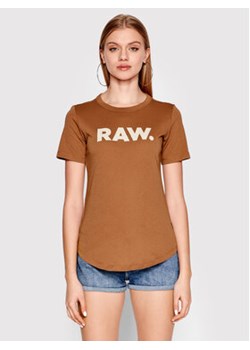 G-Star Raw T-Shirt Raw. D21226-4107-C740 Brązowy Slim Fit ze sklepu MODIVO w kategorii Bluzki damskie - zdjęcie 172442670