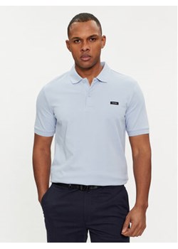 Calvin Klein Polo K10K111196 Błękitny Slim Fit ze sklepu MODIVO w kategorii T-shirty męskie - zdjęcie 172442774
