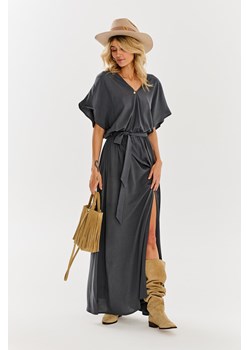 Długa sukienka z wiązaniem Amarillo XS ze sklepu NAOKO w kategorii Sukienki - zdjęcie 172443734