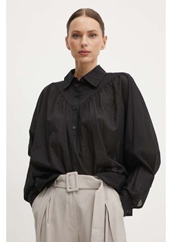 Sisley bluzka bawełniana damska kolor czarny gładka ze sklepu ANSWEAR.com w kategorii Bluzki damskie - zdjęcie 172444630