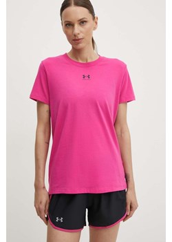Under Armour t-shirt damski kolor różowy ze sklepu ANSWEAR.com w kategorii Bluzki damskie - zdjęcie 172444713