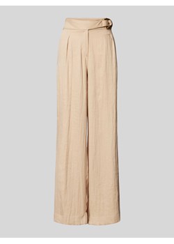Spodnie materiałowe z szerokimi nogawkami i aplikacją ze sklepu Peek&Cloppenburg  w kategorii Spodnie damskie - zdjęcie 172447151