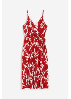 H & M - Plisowana sukienka kopertowa - Czerwony ze sklepu H&M w kategorii Sukienki - zdjęcie 172447270