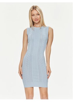 Guess Sukienka dzianinowa Es Sl Adaline W4GK11 Z2U00 Błękitny Slim Fit ze sklepu MODIVO w kategorii Sukienki - zdjęcie 172447591