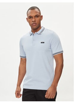 Calvin Klein Polo K10K112469 Błękitny Regular Fit ze sklepu MODIVO w kategorii T-shirty męskie - zdjęcie 172447592