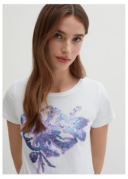 STEFANEL Koszulka w kolorze biało-fioletowym ze sklepu Limango Polska w kategorii Bluzki damskie - zdjęcie 172447772