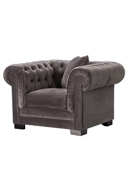 Fotel Chesterfield Classic Velvet Dark Grey 118x96x77cm ze sklepu dekoria.pl w kategorii Fotele - zdjęcie 172516424