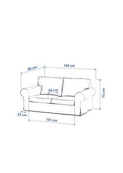 Pokrowiec na sofę Ektorp 2-osobową, rozkładaną, model do 2012 ze sklepu dekoria.pl w kategorii Pokrowce na kanapy i fotele - zdjęcie 172519724