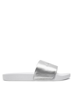 Calvin Klein Jeans Klapki Slide Ny Pearl YW0YW01243 Biały ze sklepu MODIVO w kategorii Klapki damskie - zdjęcie 172529213