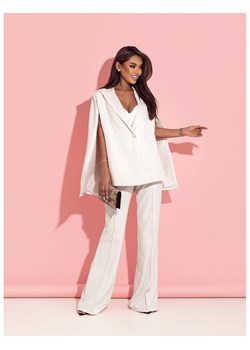Modny komplet z szerokimi spodniami LAUREN - biały ze sklepu magmac.pl w kategorii Komplety i garnitury damskie - zdjęcie 172529223