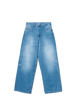 Cropp - Baggy z efektem sprania - niebieski ze sklepu Cropp w kategorii Spodnie damskie - zdjęcie 172529434