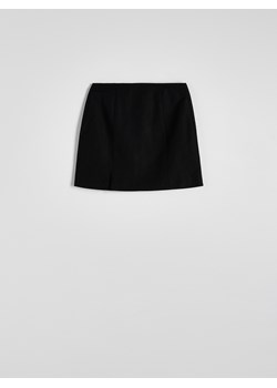 Reserved - Spódnica mini z lnem - czarny ze sklepu Reserved w kategorii Spódnice - zdjęcie 172530151