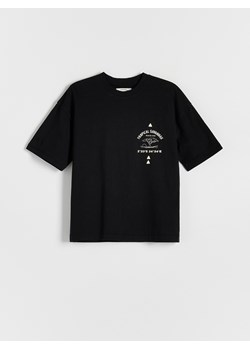 Reserved - T-shirt z lnem - czarny ze sklepu Reserved w kategorii T-shirty chłopięce - zdjęcie 172530193