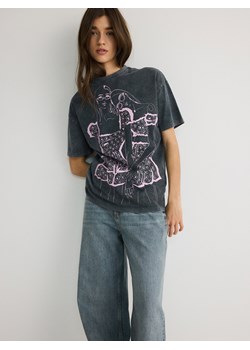 Reserved - T-shirt z nadrukiem - ciemnoszary ze sklepu Reserved w kategorii Bluzki damskie - zdjęcie 172530252
