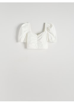Reserved - Bluzka z bufkami - biały ze sklepu Reserved w kategorii Bluzki damskie - zdjęcie 172530262