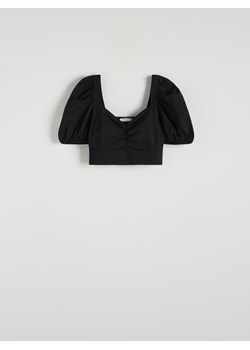 Reserved - Bluzka z bufkami - czarny ze sklepu Reserved w kategorii Bluzki damskie - zdjęcie 172530264
