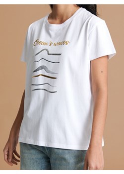 Sinsay - Koszulka z nadrukiem - biały ze sklepu Sinsay w kategorii Bluzki damskie - zdjęcie 172530631