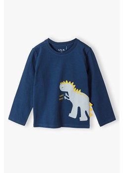 Bawełniana bluzka chłopięca z długim rękawem z dinozaurami ze sklepu 5.10.15 w kategorii T-shirty chłopięce - zdjęcie 172530944