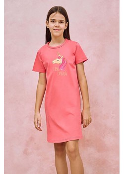 Dziewczęca różowa koszula nocna Mila Taro z jednorożcem ze sklepu 5.10.15 w kategorii Piżamy dziecięce - zdjęcie 172530951