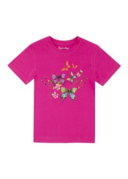 Dziewczęcy t-shirt z bawełny fuksja Tup Tup z motylkami ze sklepu 5.10.15 w kategorii Bluzki dziewczęce - zdjęcie 172530974