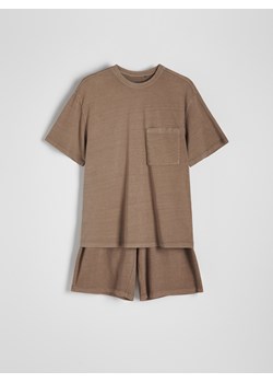 Reserved - Dwuczęściowa piżama - beżowy ze sklepu Reserved w kategorii Piżamy męskie - zdjęcie 172531780