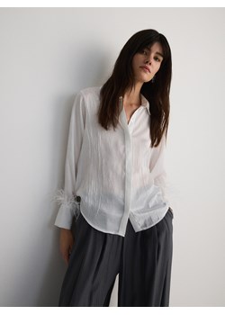Reserved - Koszula z gniecionej tkaniny - złamana biel ze sklepu Reserved w kategorii Koszule damskie - zdjęcie 172532050