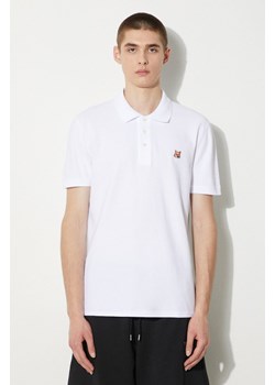 Maison Kitsuné polo bawełniane Fox Head Patch Regular Polo kolor biały z aplikacją LM00208KJ7002 ze sklepu PRM w kategorii T-shirty męskie - zdjęcie 172532592