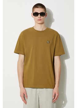 Maison Kitsuné t-shirt bawełniany Bold Fox Head Patch Comfort Tee Shirt męski kolor zielony z aplikacją MM00127KJ0118 ze sklepu PRM w kategorii T-shirty męskie - zdjęcie 172532720