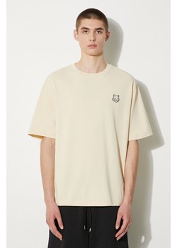 Maison Kitsuné t-shirt bawełniany Bold Fox Head Patch Oversize Tee Shirt męski kolor beżowy gładki LM00107KJ0119 ze sklepu PRM w kategorii T-shirty męskie - zdjęcie 172532722