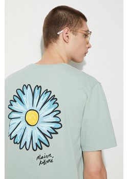 Maison Kitsuné t-shirt bawełniany Floating Flower Comfort Tee-Shirt męski kolor zielony z nadrukiem MM00128KJ0118 ze sklepu PRM w kategorii T-shirty męskie - zdjęcie 172532732