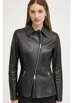 BOSS kurtka skórzana damska kolor czarny przejściowa 50518240 ze sklepu ANSWEAR.com w kategorii Kurtki damskie - zdjęcie 172533783