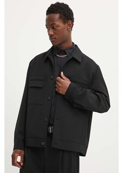 HUGO kurtka z domieszką wełny kolor czarny przejściowa 50520384 ze sklepu ANSWEAR.com w kategorii Kurtki męskie - zdjęcie 172533854