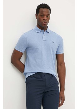 Polo Ralph Lauren polo bawełniane kolor niebieski melanżowy 710666998 ze sklepu ANSWEAR.com w kategorii T-shirty męskie - zdjęcie 172533871