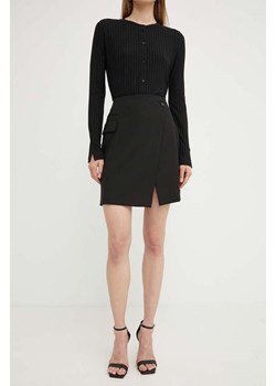 BOSS spódnica wełniana kolor czarny mini prosta 50521341 ze sklepu ANSWEAR.com w kategorii Spódnice - zdjęcie 172533894