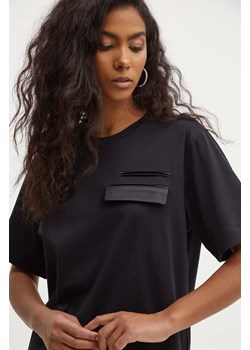 BOSS t-shirt bawełniany damski kolor czarny 50521741 ze sklepu ANSWEAR.com w kategorii Bluzki damskie - zdjęcie 172533962