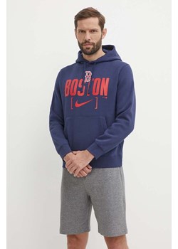 Nike bluza Boston Red Sox męska kolor granatowy z kapturem z nadrukiem ze sklepu ANSWEAR.com w kategorii Bluzy męskie - zdjęcie 172534212